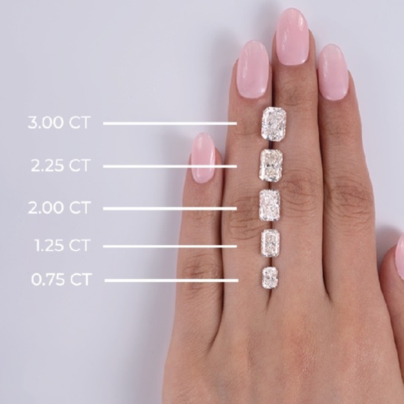 3 Carat Radiant Cut Diamond Moissanite Ring - Picture 7 of 7